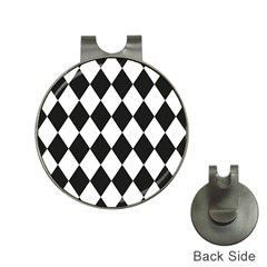 Broken Chevron Wave Black White Hat Clips With Golf Markers by Mariart