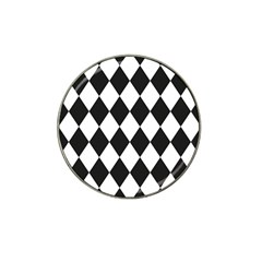 Broken Chevron Wave Black White Hat Clip Ball Marker (4 Pack)