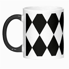 Broken Chevron Wave Black White Morph Mugs by Mariart