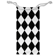 Broken Chevron Wave Black White Jewelry Bag by Mariart