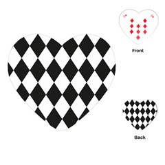 Broken Chevron Wave Black White Playing Cards (heart) 