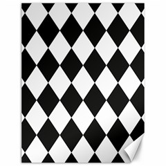 Broken Chevron Wave Black White Canvas 12  X 16   by Mariart