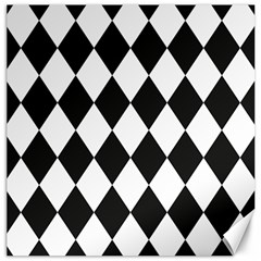 Broken Chevron Wave Black White Canvas 20  X 20   by Mariart