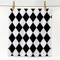 Broken Chevron Wave Black White Face Towel by Mariart