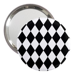 Broken Chevron Wave Black White 3  Handbag Mirrors by Mariart