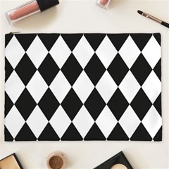 Broken Chevron Wave Black White Cosmetic Bag (xxl)  by Mariart