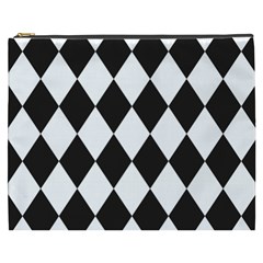 Broken Chevron Wave Black White Cosmetic Bag (xxxl)  by Mariart