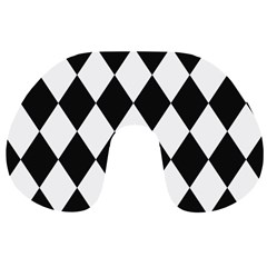 Broken Chevron Wave Black White Travel Neck Pillows by Mariart