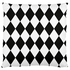 Broken Chevron Wave Black White Large Flano Cushion Case (one Side) by Mariart