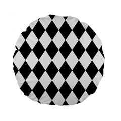 Broken Chevron Wave Black White Standard 15  Premium Flano Round Cushions by Mariart