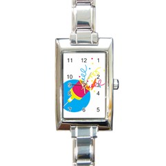 Celebration Injecting Rectangle Italian Charm Watch by Mariart