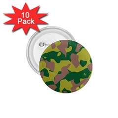 Camouflage Green Yellow Brown 1 75  Buttons (10 Pack) by Mariart