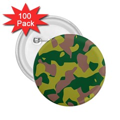 Camouflage Green Yellow Brown 2 25  Buttons (100 Pack)  by Mariart