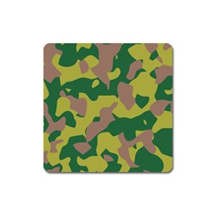 Camouflage Green Yellow Brown Square Magnet by Mariart