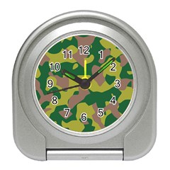 Camouflage Green Yellow Brown Travel Alarm Clocks by Mariart