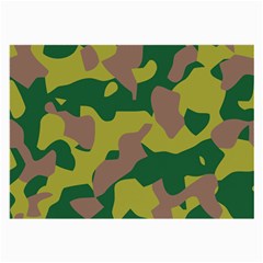 Camouflage Green Yellow Brown Large Glasses Cloth by Mariart