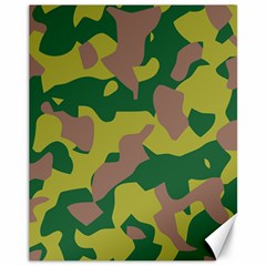 Camouflage Green Yellow Brown Canvas 11  X 14   by Mariart