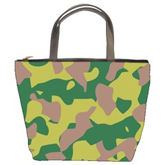 Camouflage Green Yellow Brown Bucket Bags by Mariart