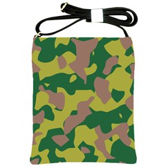 Camouflage Green Yellow Brown Shoulder Sling Bags by Mariart