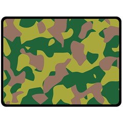 Camouflage Green Yellow Brown Fleece Blanket (large)  by Mariart