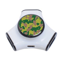 Camouflage Green Yellow Brown 3-port Usb Hub by Mariart