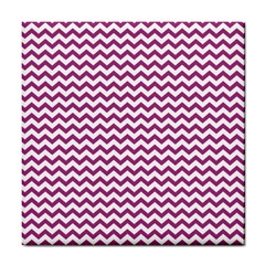 Chevron Wave Purple White Tile Coasters by Mariart