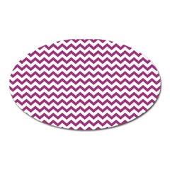 Chevron Wave Purple White Oval Magnet