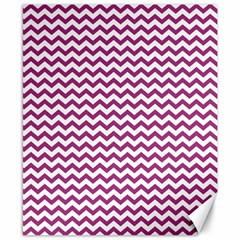 Chevron Wave Purple White Canvas 8  X 10  by Mariart