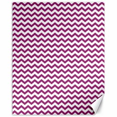 Chevron Wave Purple White Canvas 16  X 20   by Mariart