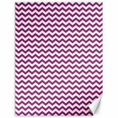 Chevron Wave Purple White Canvas 18  X 24   by Mariart