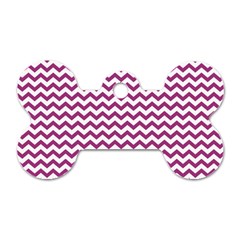 Chevron Wave Purple White Dog Tag Bone (two Sides) by Mariart