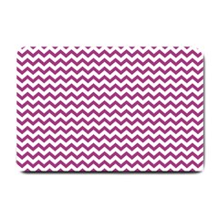 Chevron Wave Purple White Small Doormat  by Mariart