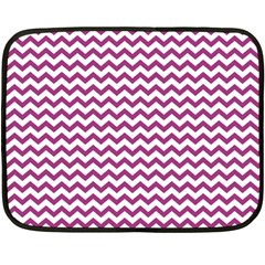 Chevron Wave Purple White Fleece Blanket (mini) by Mariart