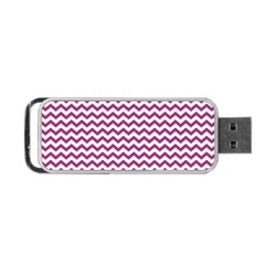 Chevron Wave Purple White Portable Usb Flash (two Sides) by Mariart