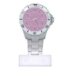 Chevron Wave Purple White Plastic Nurses Watch by Mariart