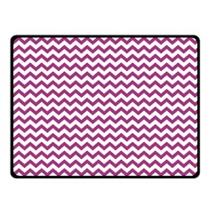 Chevron Wave Purple White Double Sided Fleece Blanket (small)  by Mariart