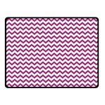 Chevron Wave Purple White Double Sided Fleece Blanket (Small)  45 x34  Blanket Front