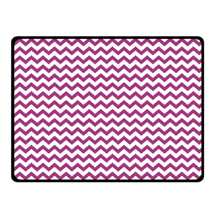 Chevron Wave Purple White Double Sided Fleece Blanket (Small) 