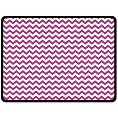 Chevron Wave Purple White Double Sided Fleece Blanket (large)  by Mariart