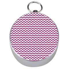 Chevron Wave Purple White Silver Compasses by Mariart