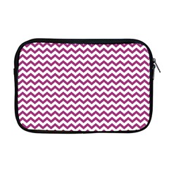 Chevron Wave Purple White Apple Macbook Pro 17  Zipper Case