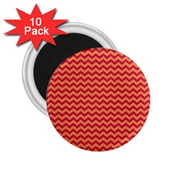 Chevron Wave Red Orange 2 25  Magnets (10 Pack)  by Mariart