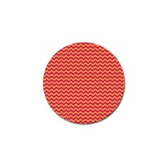 Chevron Wave Red Orange Golf Ball Marker (4 Pack) by Mariart