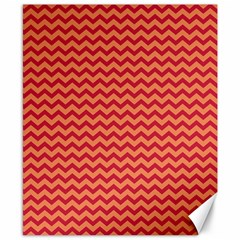 Chevron Wave Red Orange Canvas 8  X 10  by Mariart