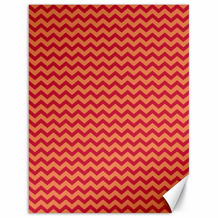 Chevron Wave Red Orange Canvas 18  x 24  