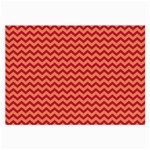 Chevron Wave Red Orange Large Glasses Cloth Front