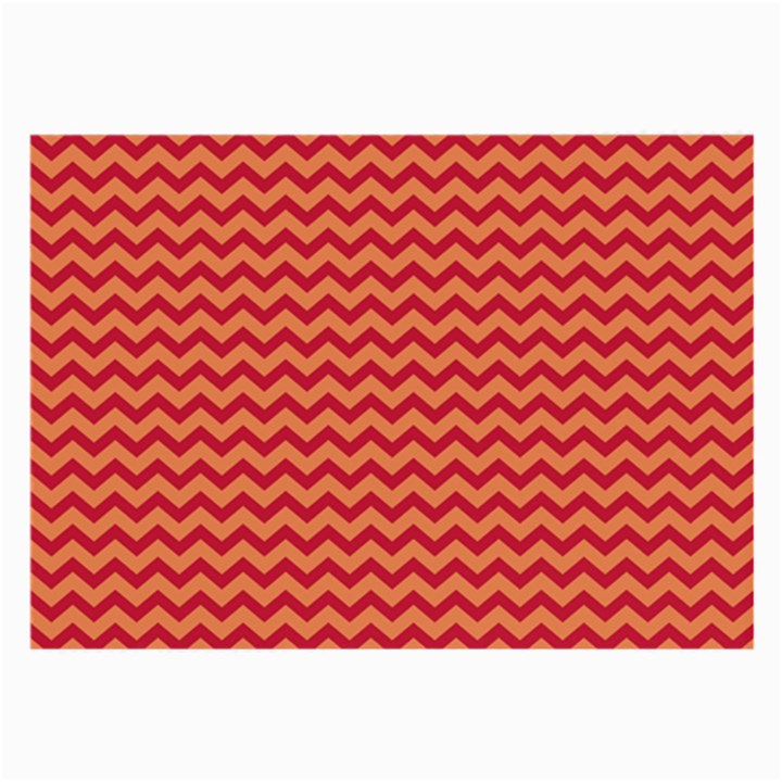 Chevron Wave Red Orange Large Glasses Cloth