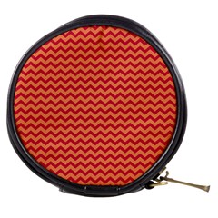 Chevron Wave Red Orange Mini Makeup Bags by Mariart