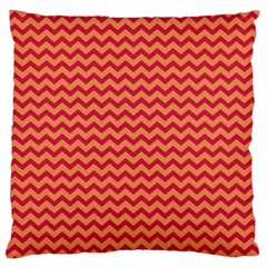 Chevron Wave Red Orange Large Cushion Case (two Sides) by Mariart