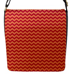 Chevron Wave Red Orange Flap Messenger Bag (s) by Mariart